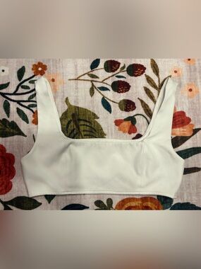 Princess Polly White Square Neck Crop Top